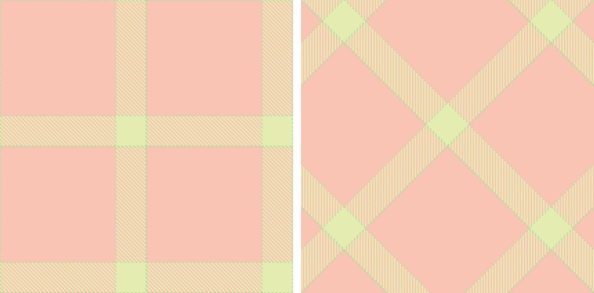 Iridescent Light Grey Green Seamless Tartan with Neon Pale Rose accents Fabric Design vector