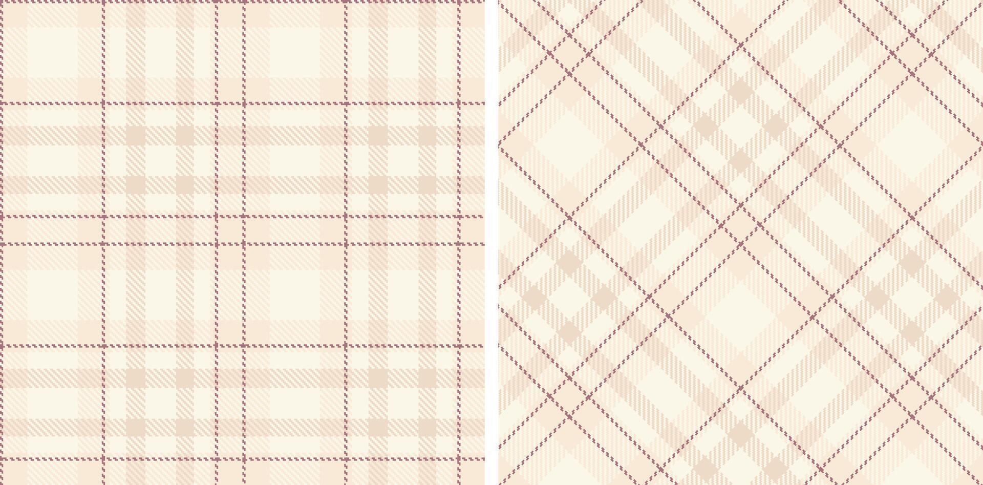 Pastel Dark Off White Seamless Tartan Fabric Design vector