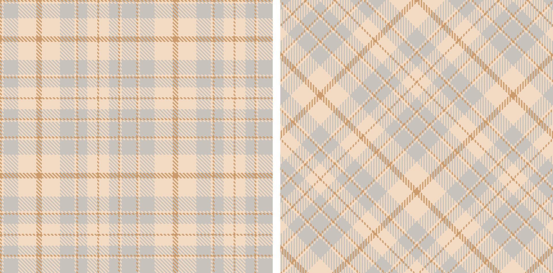 Pastel Dusty Light Peach Seamless Tartan Fabric Design vector