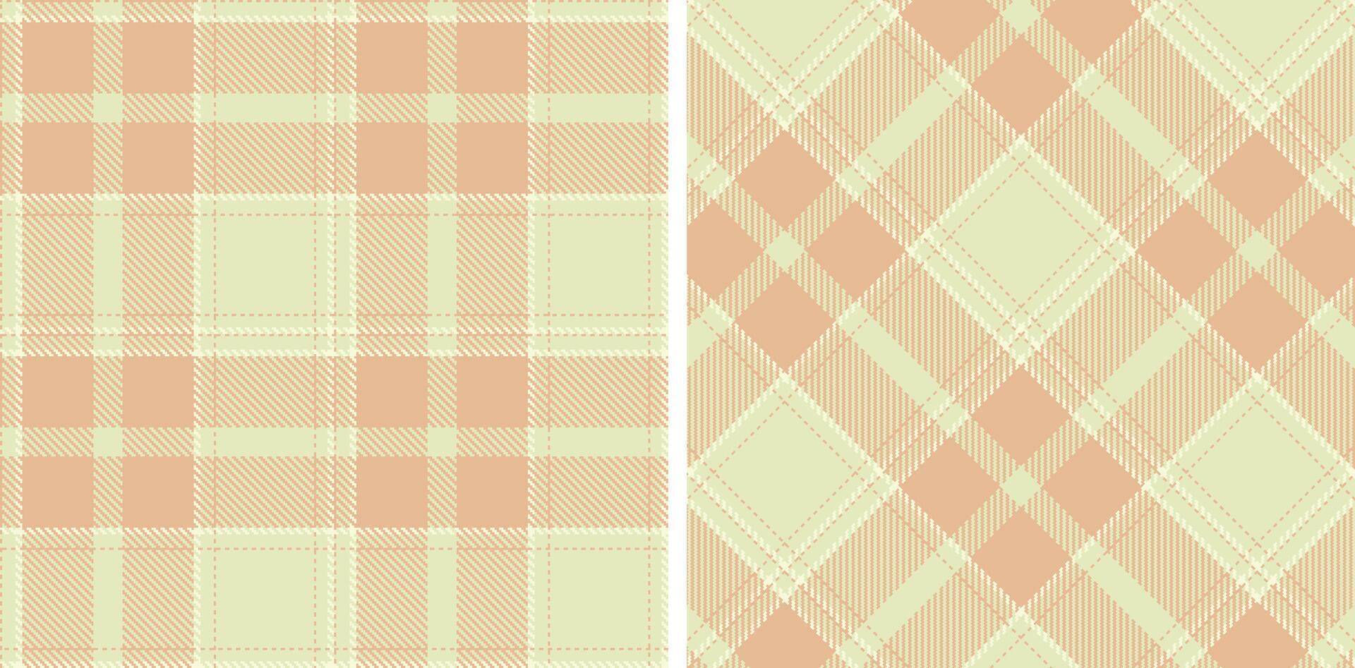 Neon Very Light Brown and Rich Pale Seamless Tartan Fabric Design vector