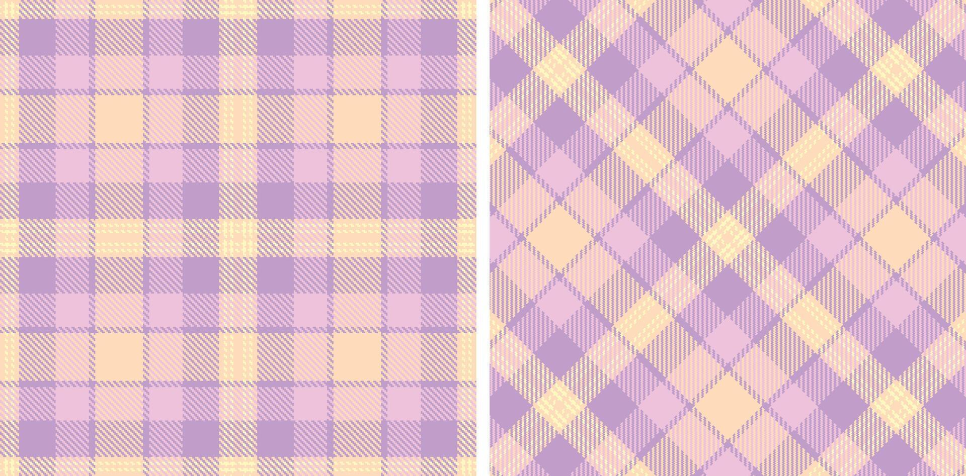 Warm Light Peach and Soft Egg Shell Seamless Tartan Fabric Design Variant 857 vector