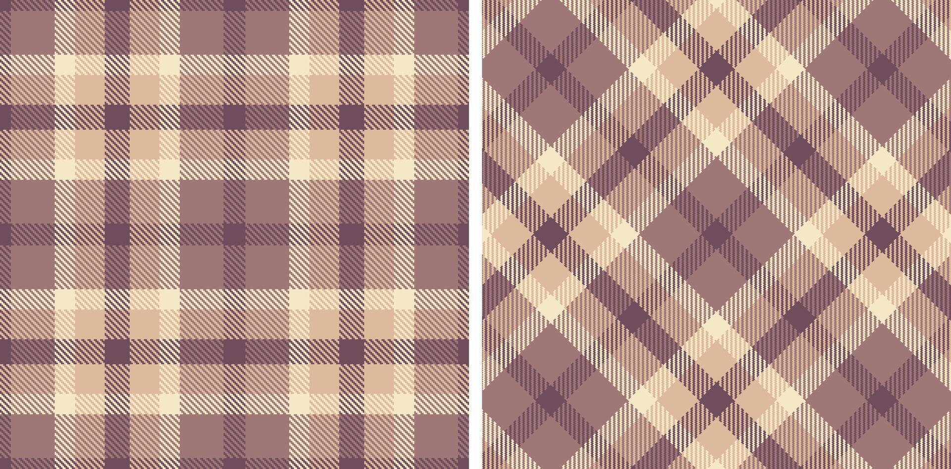 Bright Dirty Purple Seamless Tartan with Dusty Reddish Grey accents Fabric Design vector