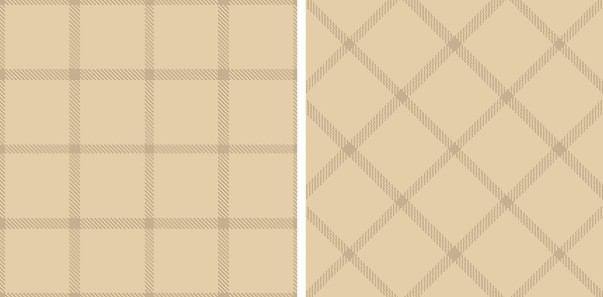 Pastel Warm Putty Seamless Tartan Fabric Design vector