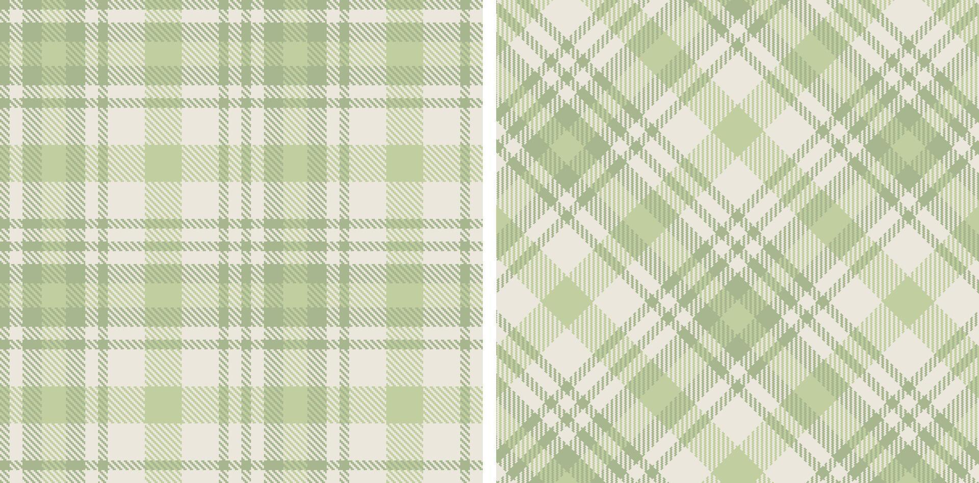 Pastel Greenish Grey and Smoky Light Grey Seamless Tartan Fabric Design vector