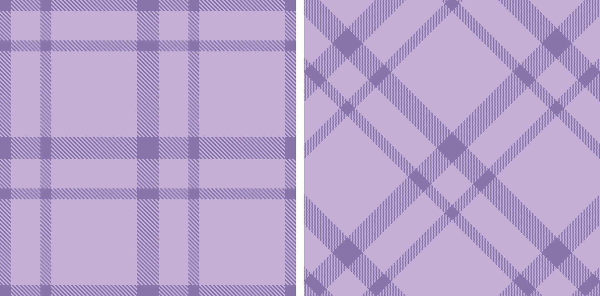 Dark Dark Lavender and Dusty Light Lavender Seamless Tartan Fabric Design vector