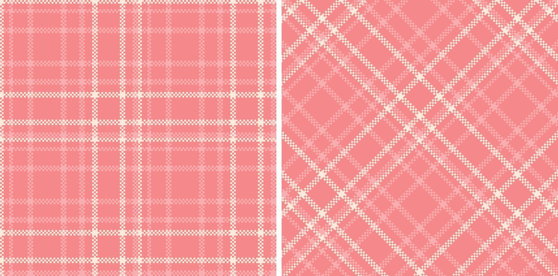 Muted Blush Pink Seamless Madras Plaid with Neon Soft Pink accents Textile Design vector