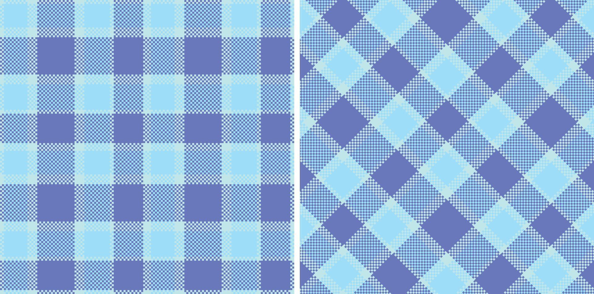 Dark Pale Cyan Seamless Madras Plaid with Soft Robin's Egg Blue accents Textile Design vector