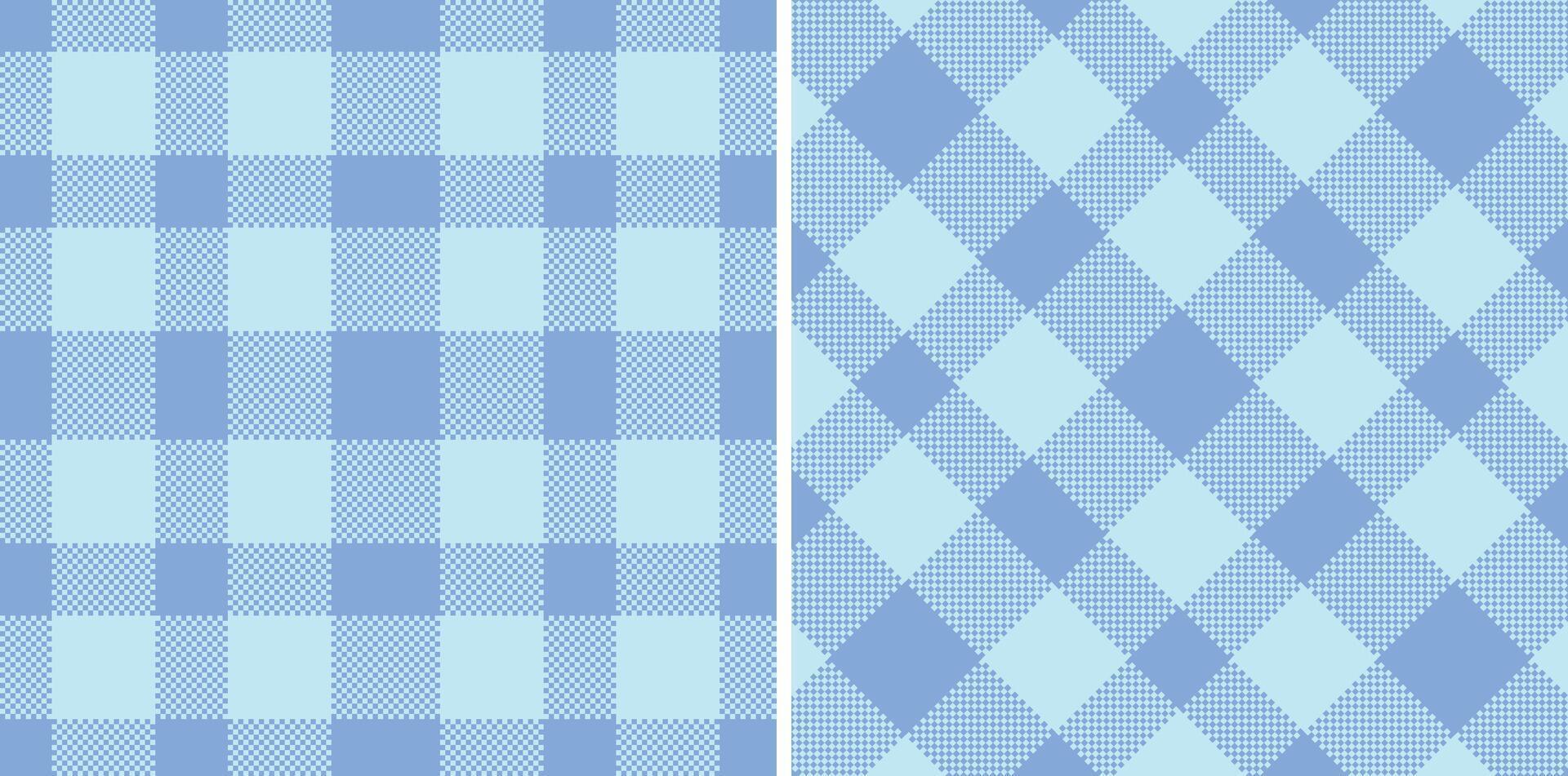 Dark Carolina Blue Seamless Madras Plaid with Dark Pale Sky Blue accents Textile Design vector