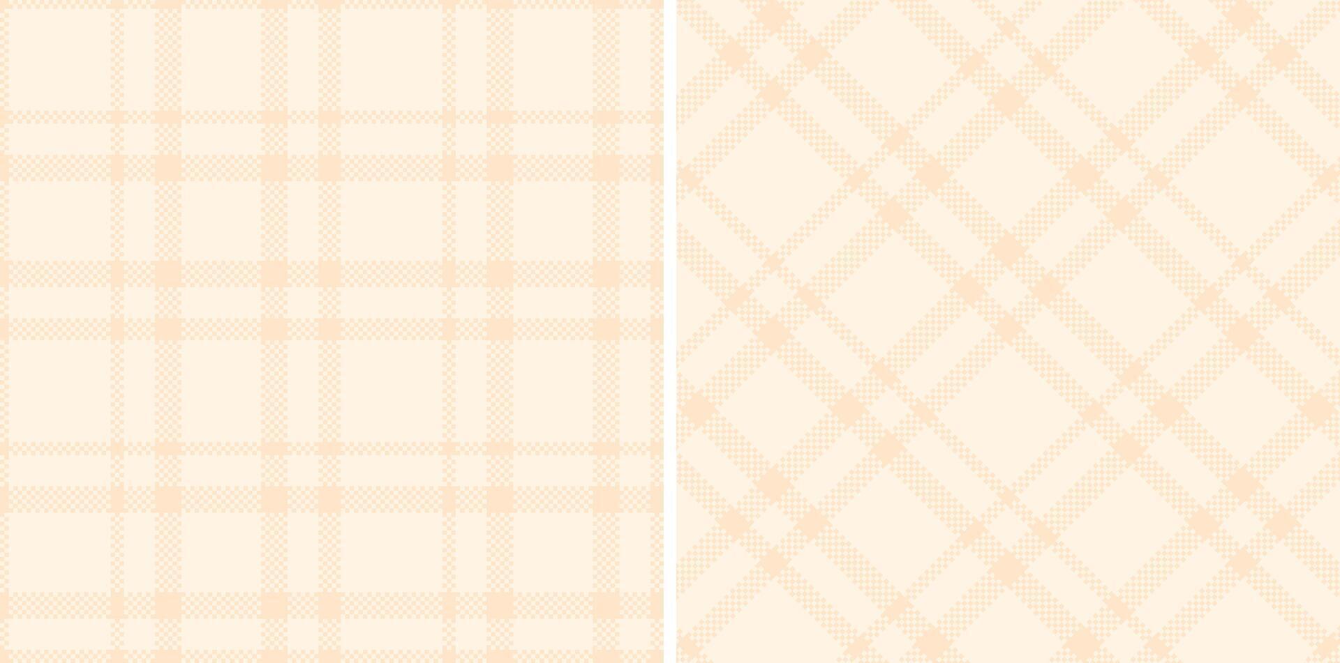 Modern Light Light Peach Seamless Madras Plaid Textile Design vector