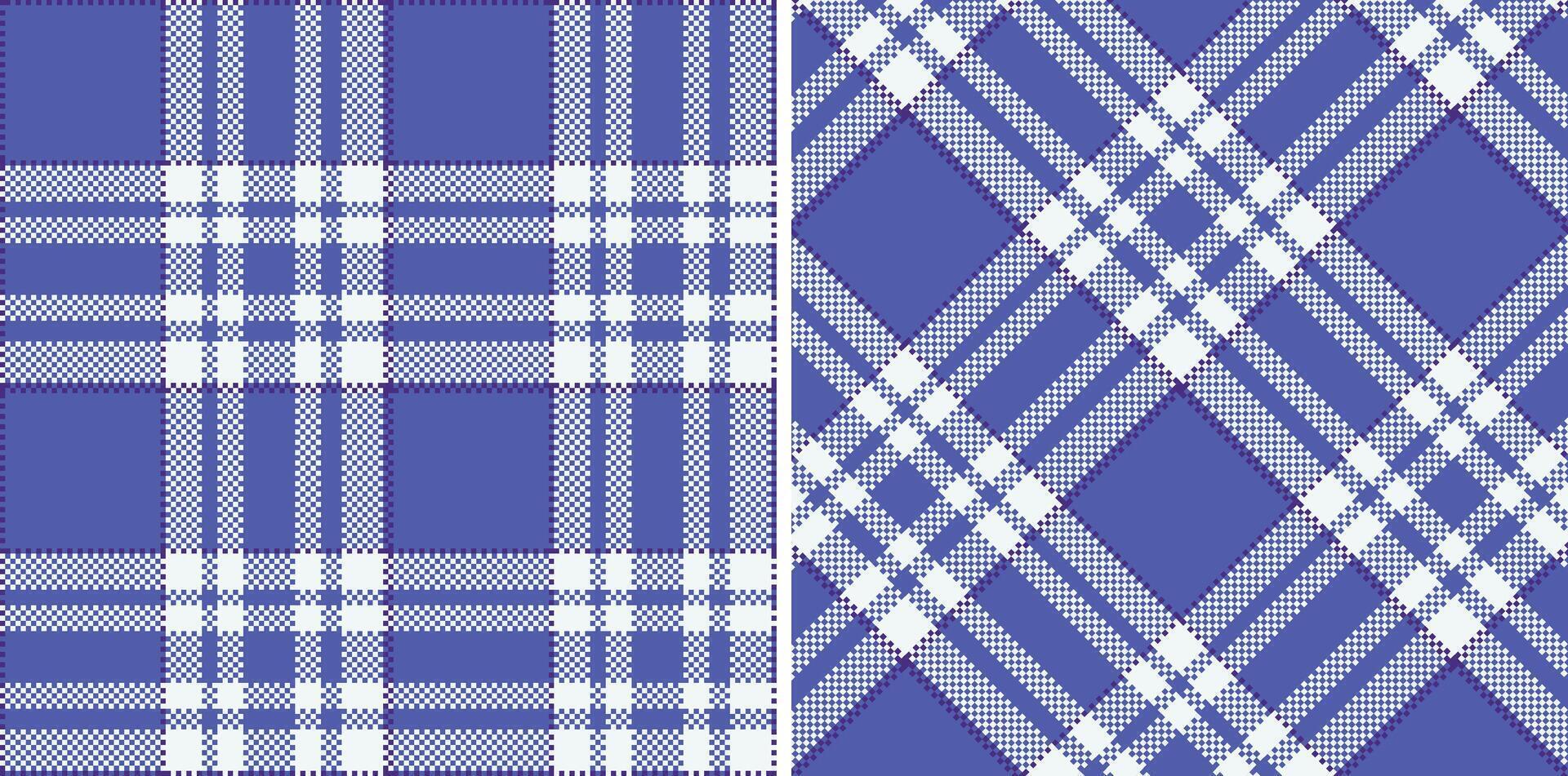 Modern Dusty Warm Blue Seamless Madras Plaid Textile Design vector
