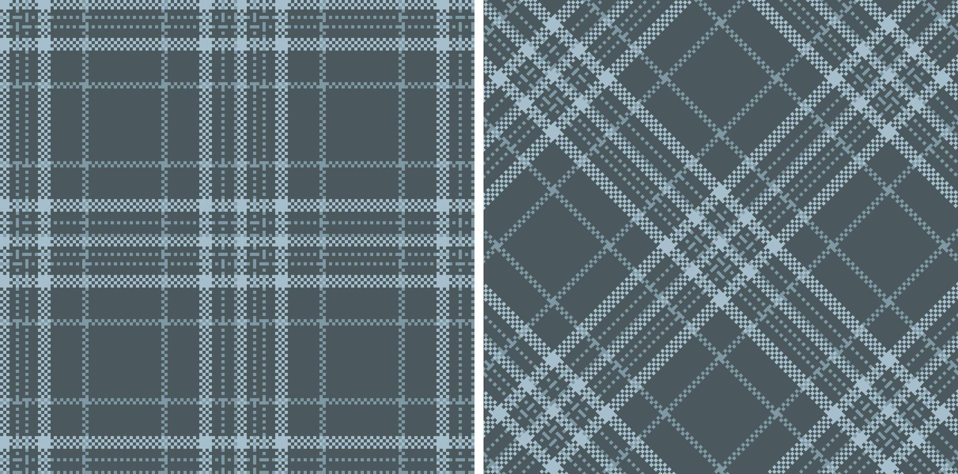 Bright Gunmetal Seamless Madras Plaid with Dusty Bluegrey accents Textile Design vector