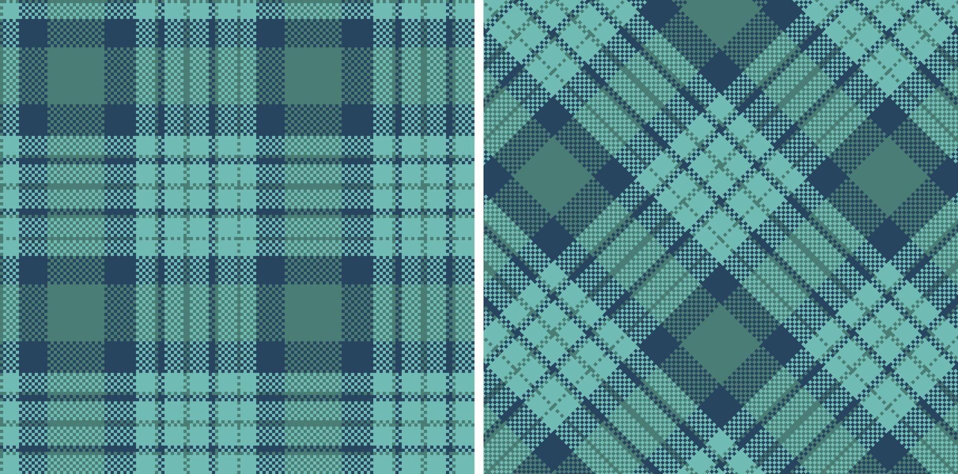 Modern Seamless Madras Plaid in Vivid Dusty Teal tones Textile Design vector