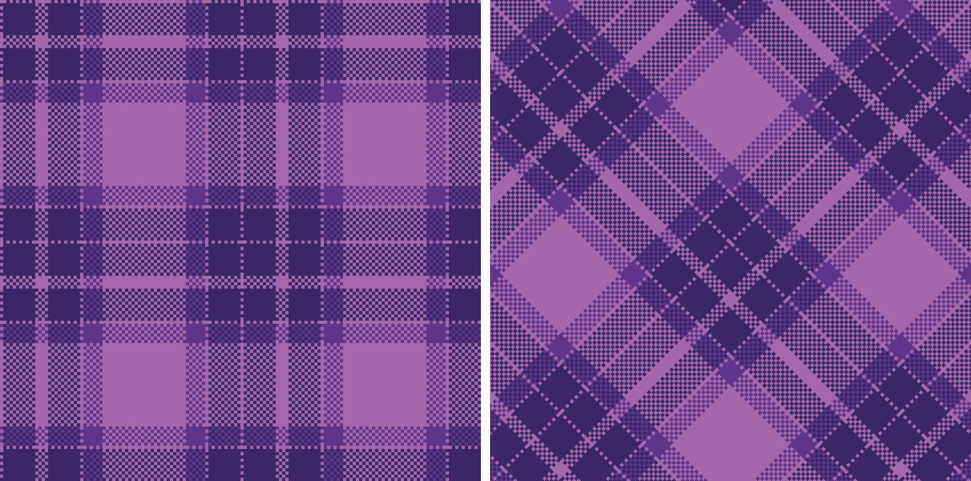 Pastel Soft Purple and Rich Dark Indigo Seamless Madras Plaid Textile Design vector