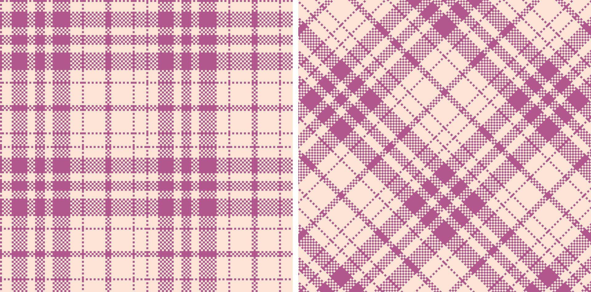 Deep Light Plum and Cool Very Light Pink Seamless Madras Plaid Textile Design vector