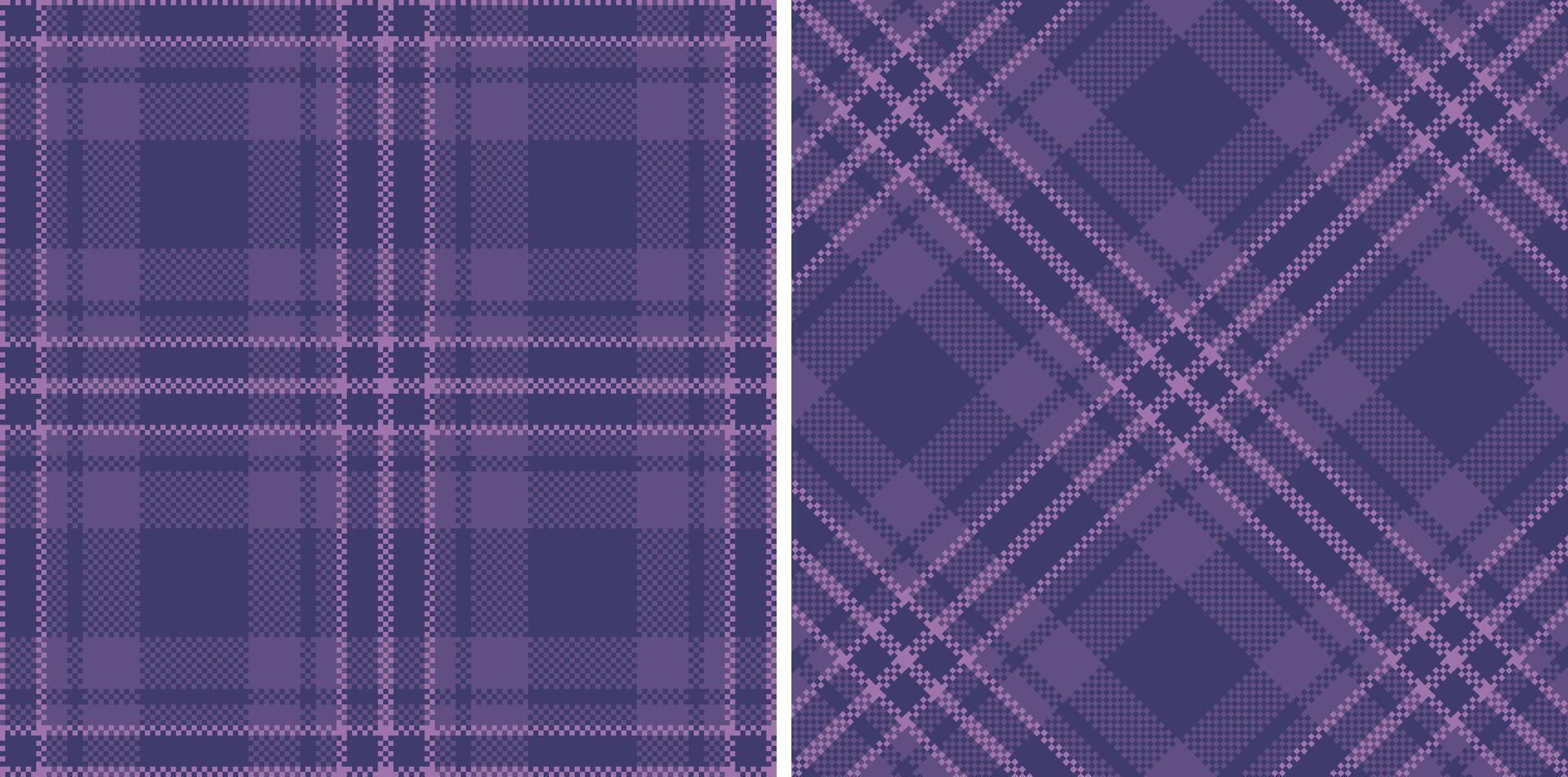 Iridescent Twilight Seamless Madras Plaid with Muted Dark Lilac accents Textile Design vector