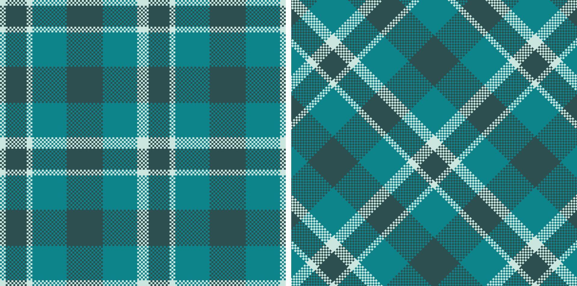 Dusty Light Grey and Soft Dark Teal Seamless Madras Plaid Textile Design vector