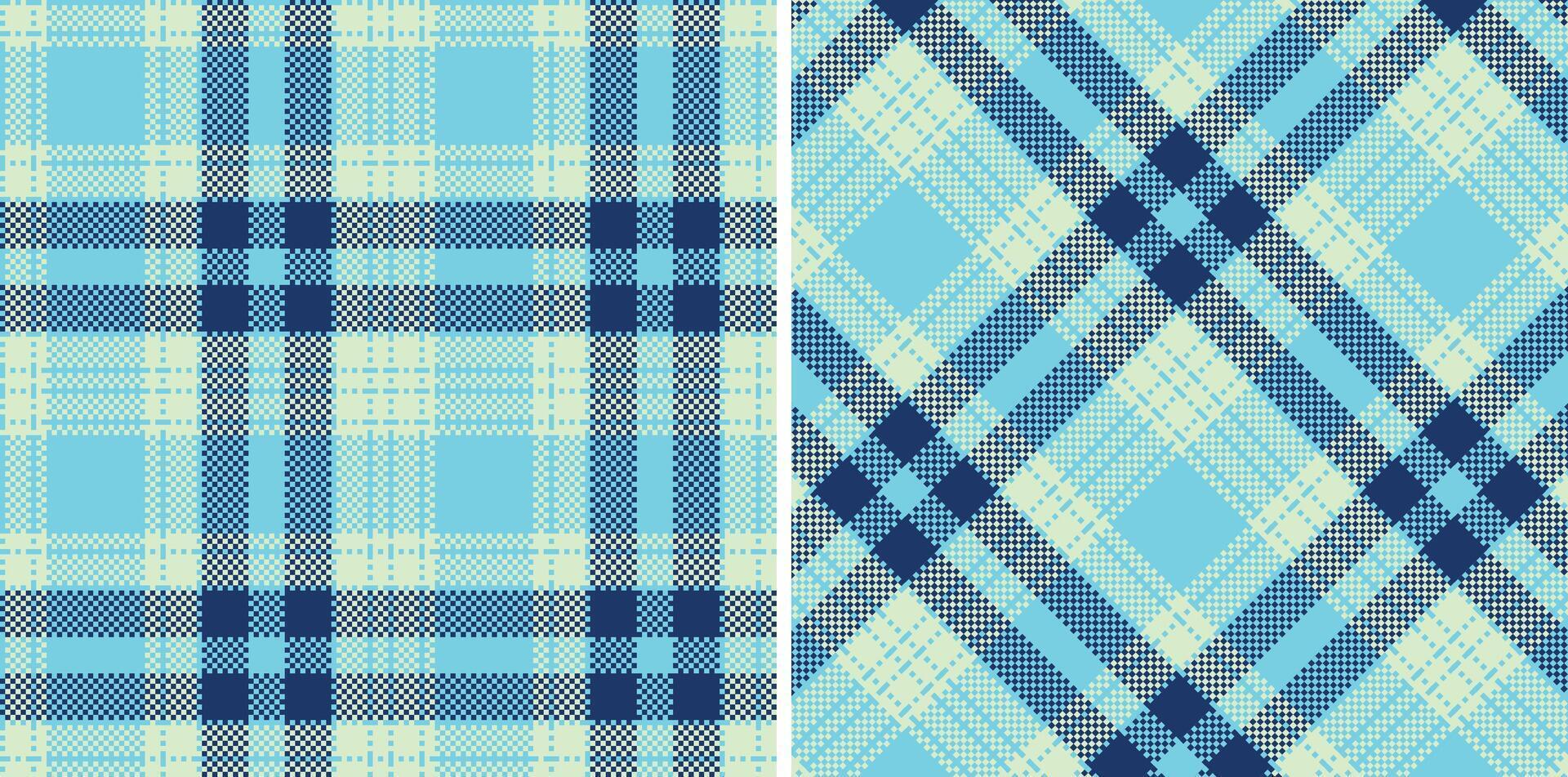 Modern Cool Bright Light Blue Seamless Madras Plaid Textile Design vector