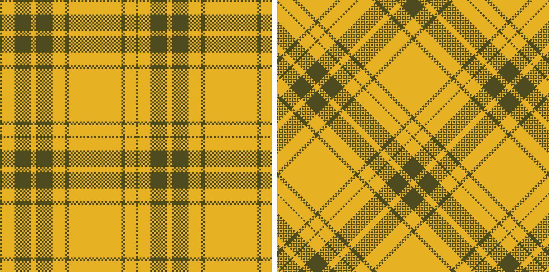 Pastel Green Brown Seamless Madras Plaid with Vivid Burnt Yellow accents Textile Design vector