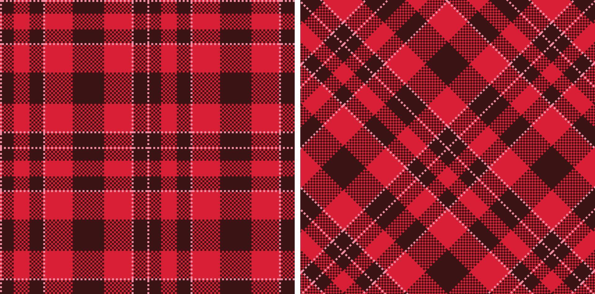 Pale Dark Maroon Seamless Madras Plaid with Dark Rose Pink accents Textile Design vector