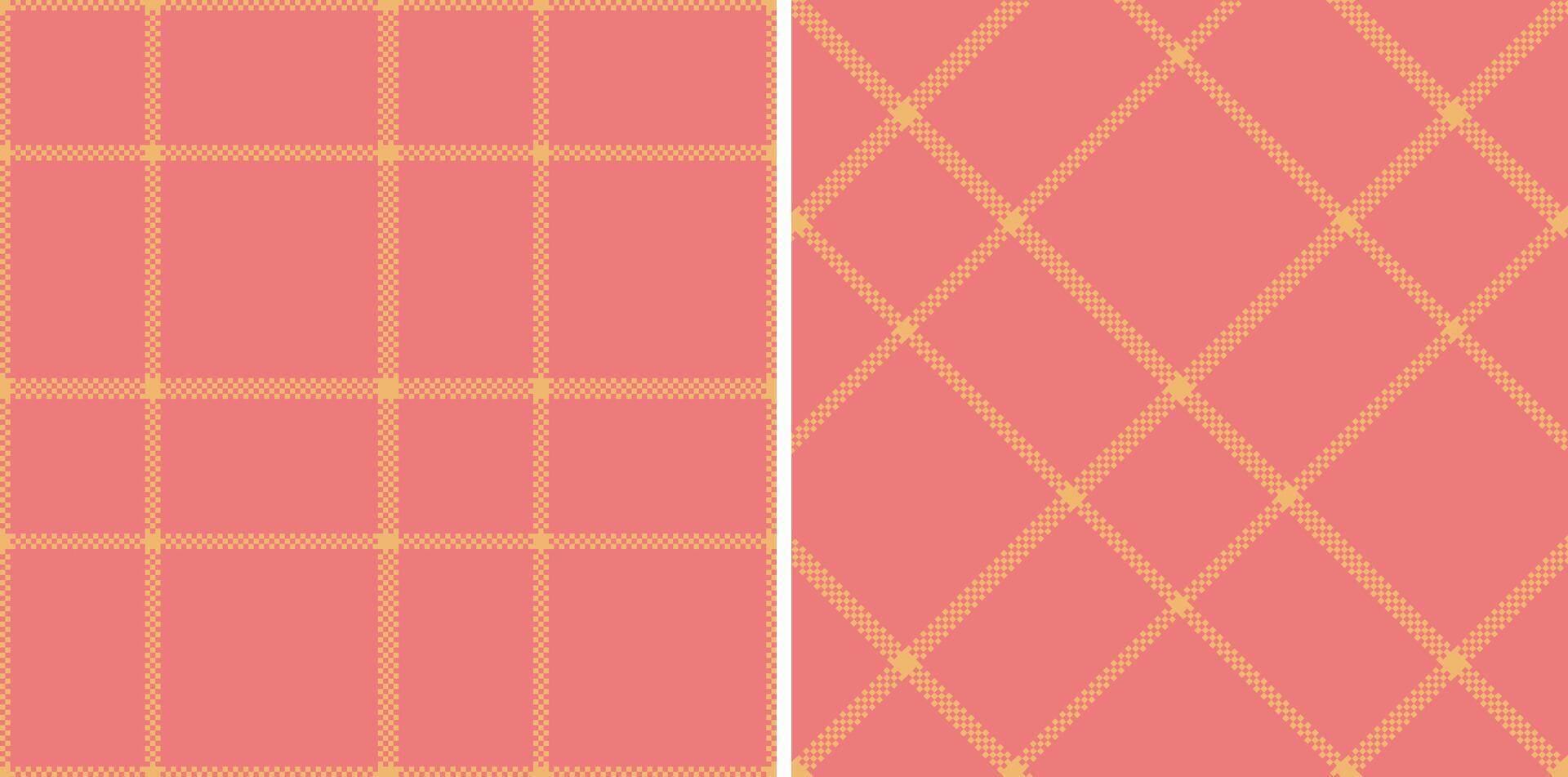 Modern Seamless Madras Plaid in Iridescent Apricot tones Textile Design vector