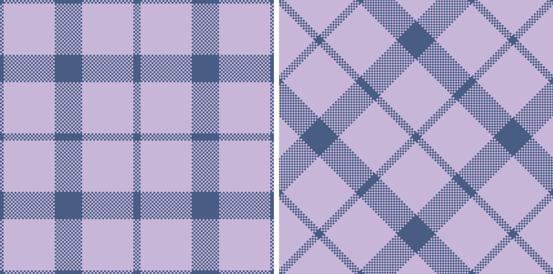 Cool Denim Seamless Madras Plaid with Soft Pale Lilac accents Textile Design vector