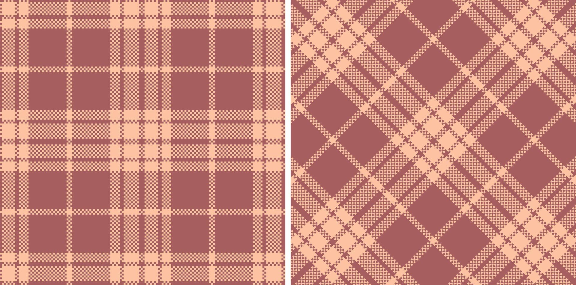 Modern Bright Dusky Rose Seamless Madras Plaid Textile Design vector