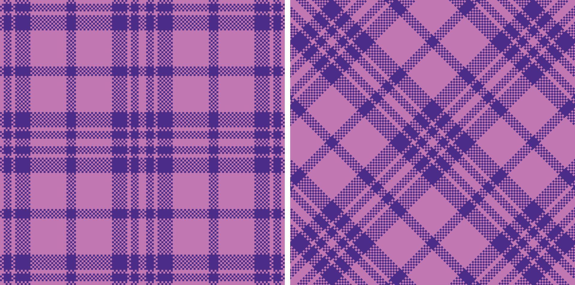 Pale Purply Pink Seamless Madras Plaid with Pastel Indigo accents Textile Design vector