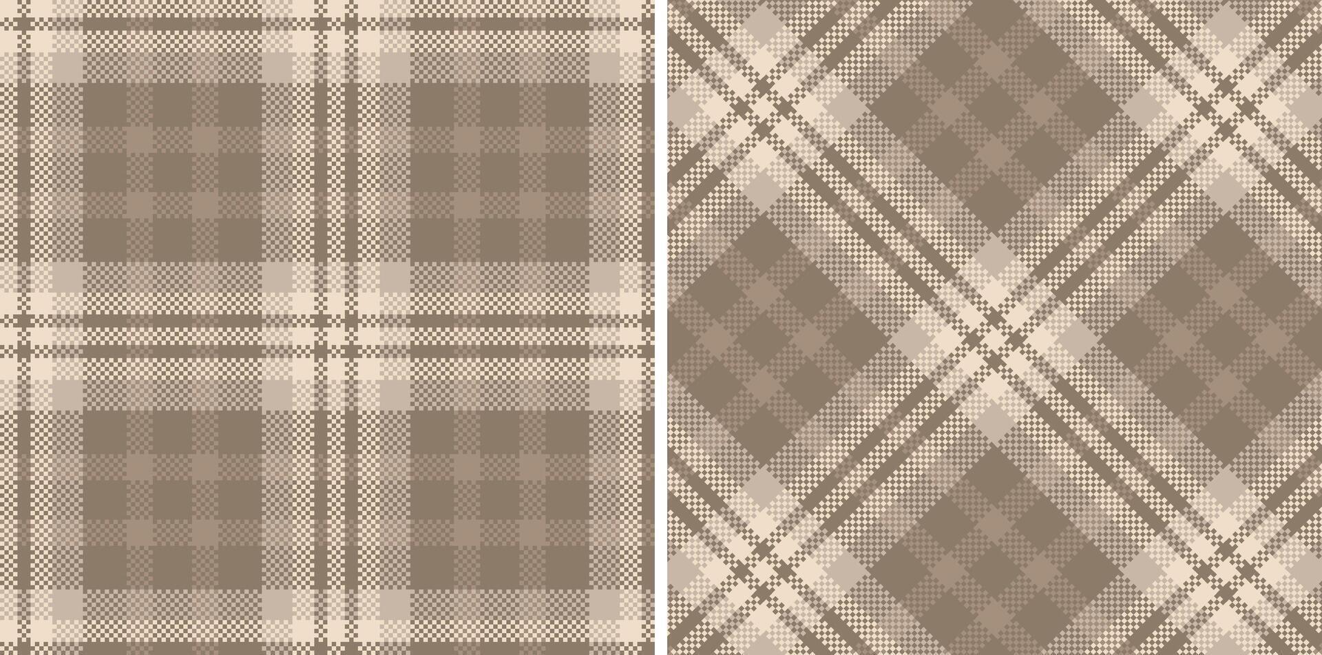 Modern Seamless Madras Plaid in Neon Brownish Grey tones Textile Design vector