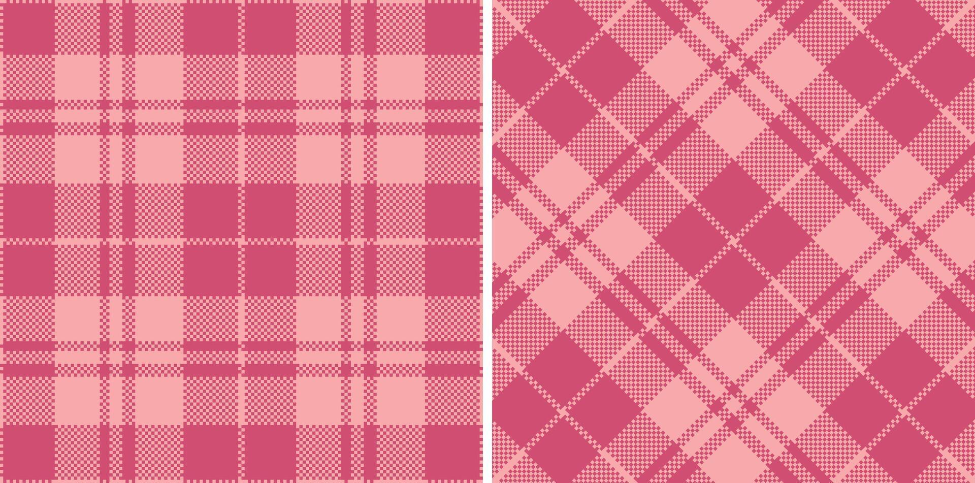 Dusty Soft Pink Seamless Madras Plaid with Neon Dark Pink accents Textile Design vector