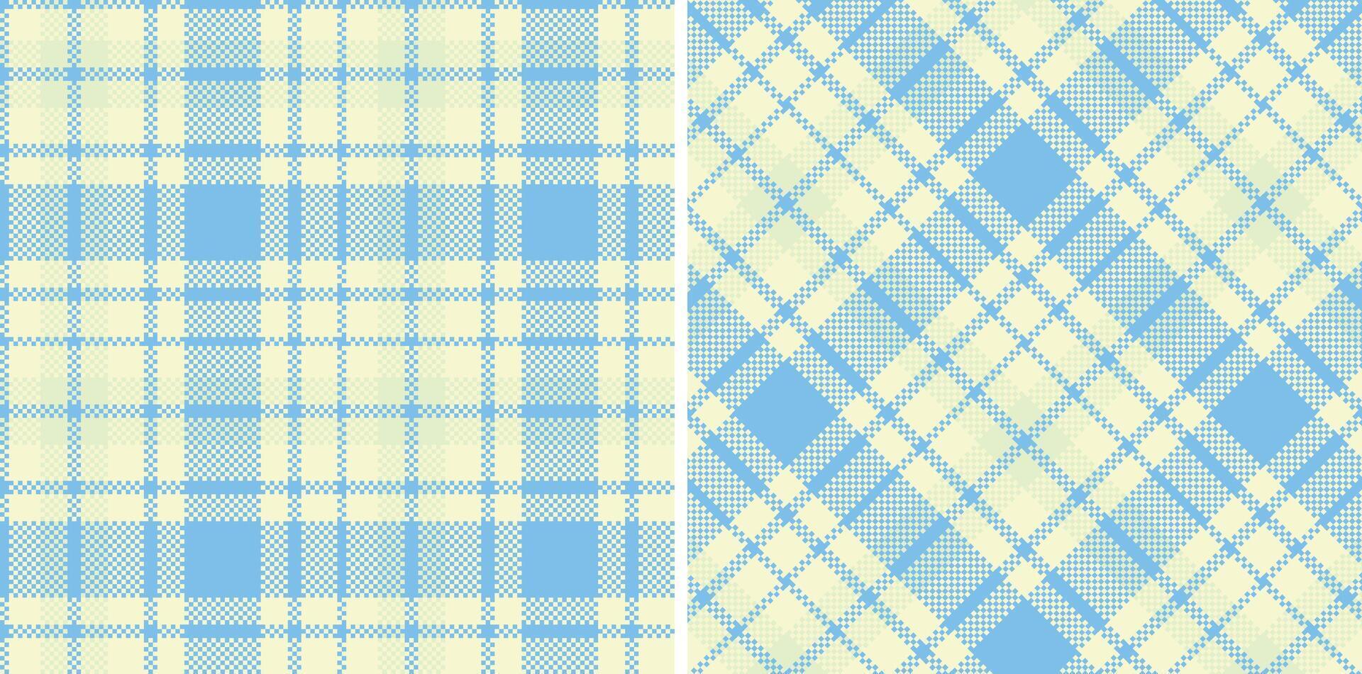 Dusty Eggshell Seamless Madras Plaid with Dusty Sky accents Textile Design vector