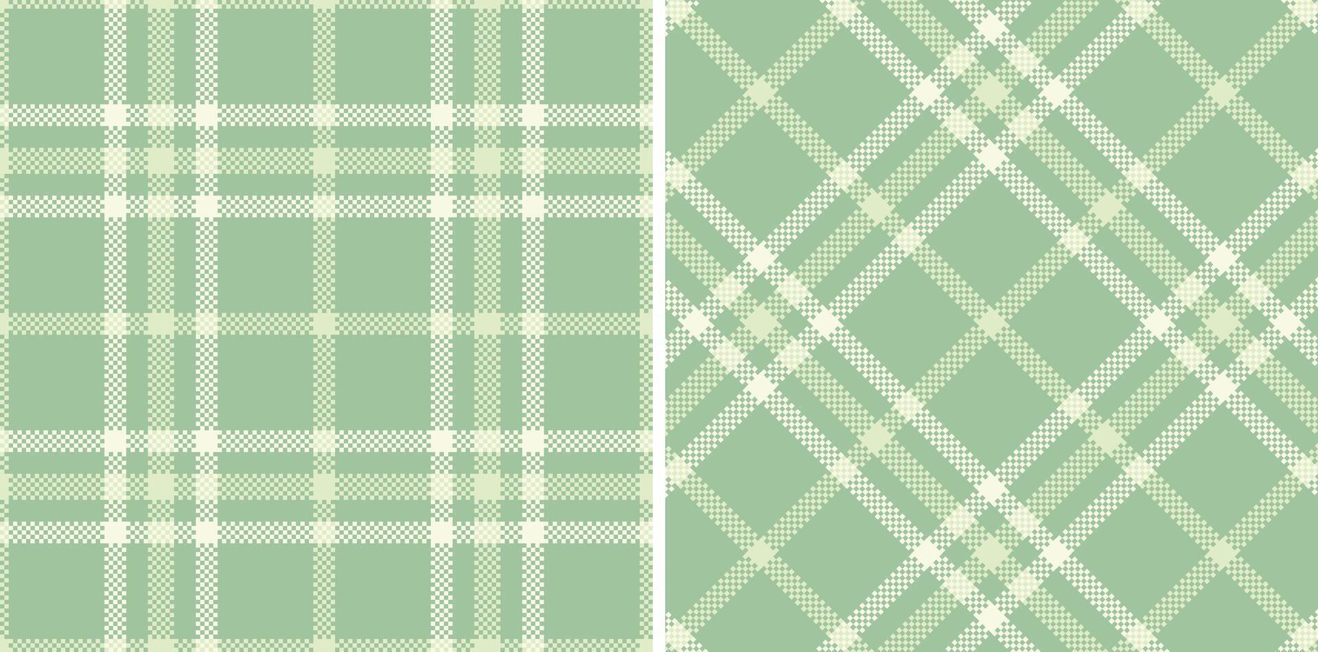 Modern Metallic Greenish Grey Seamless Madras Plaid Textile Design vector