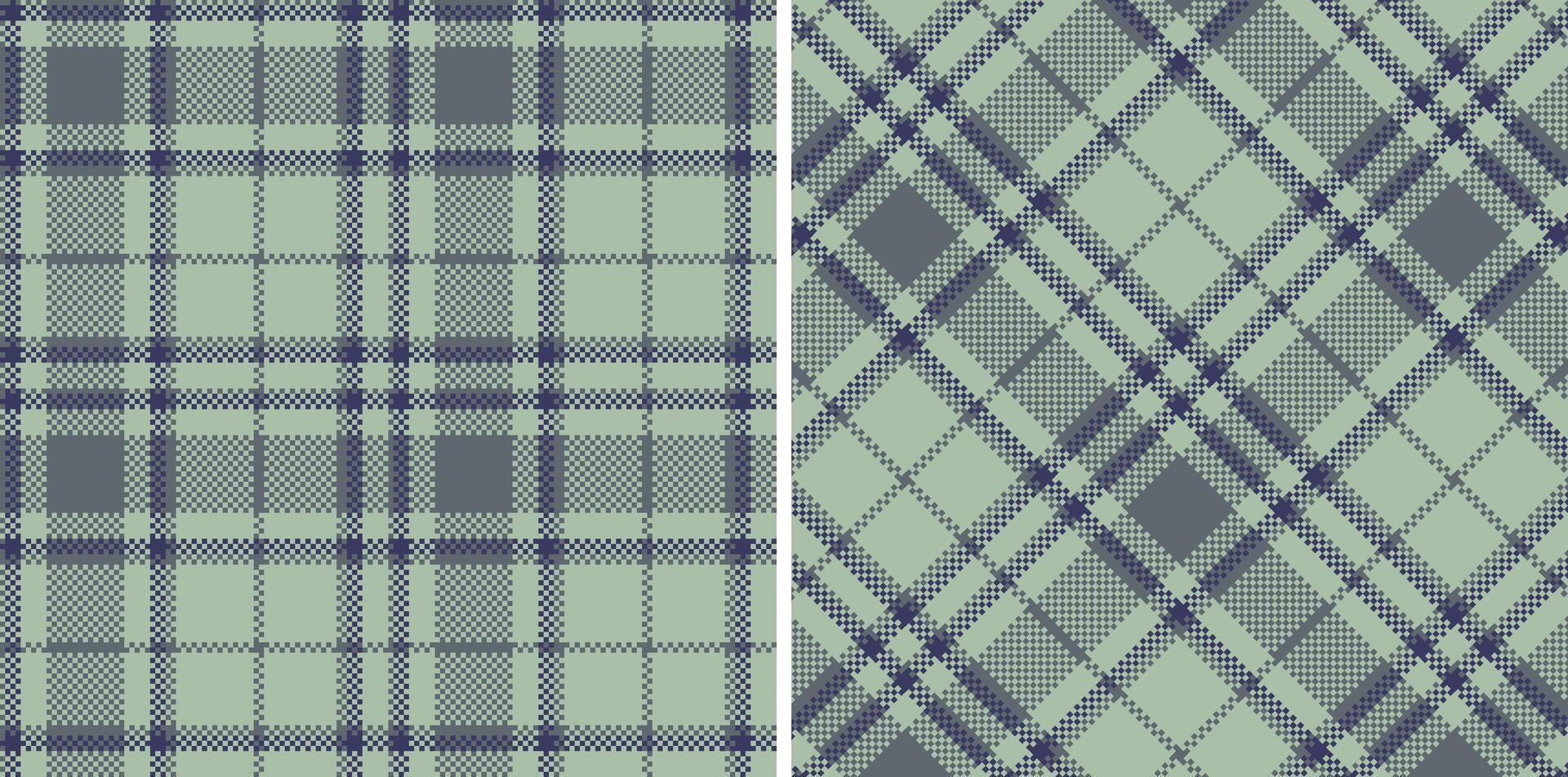 Cool Slate Grey Seamless Madras Plaid with Iridescent Greenish Grey accents Textile Design vector