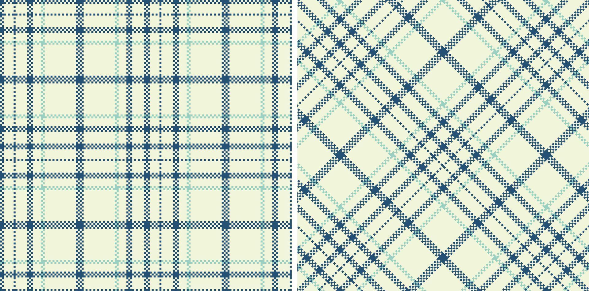 Iridescent Off White Seamless Madras Plaid with Pale Dark Slate Blue accents Textile Design vector