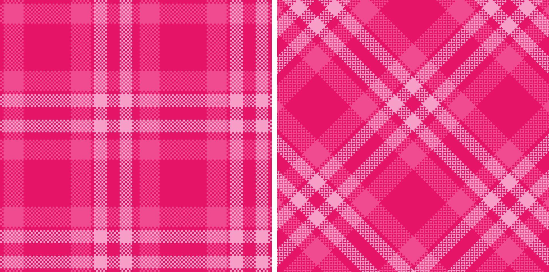 Modern Seamless Madras Plaid in Pale Cerise tones Textile Design vector