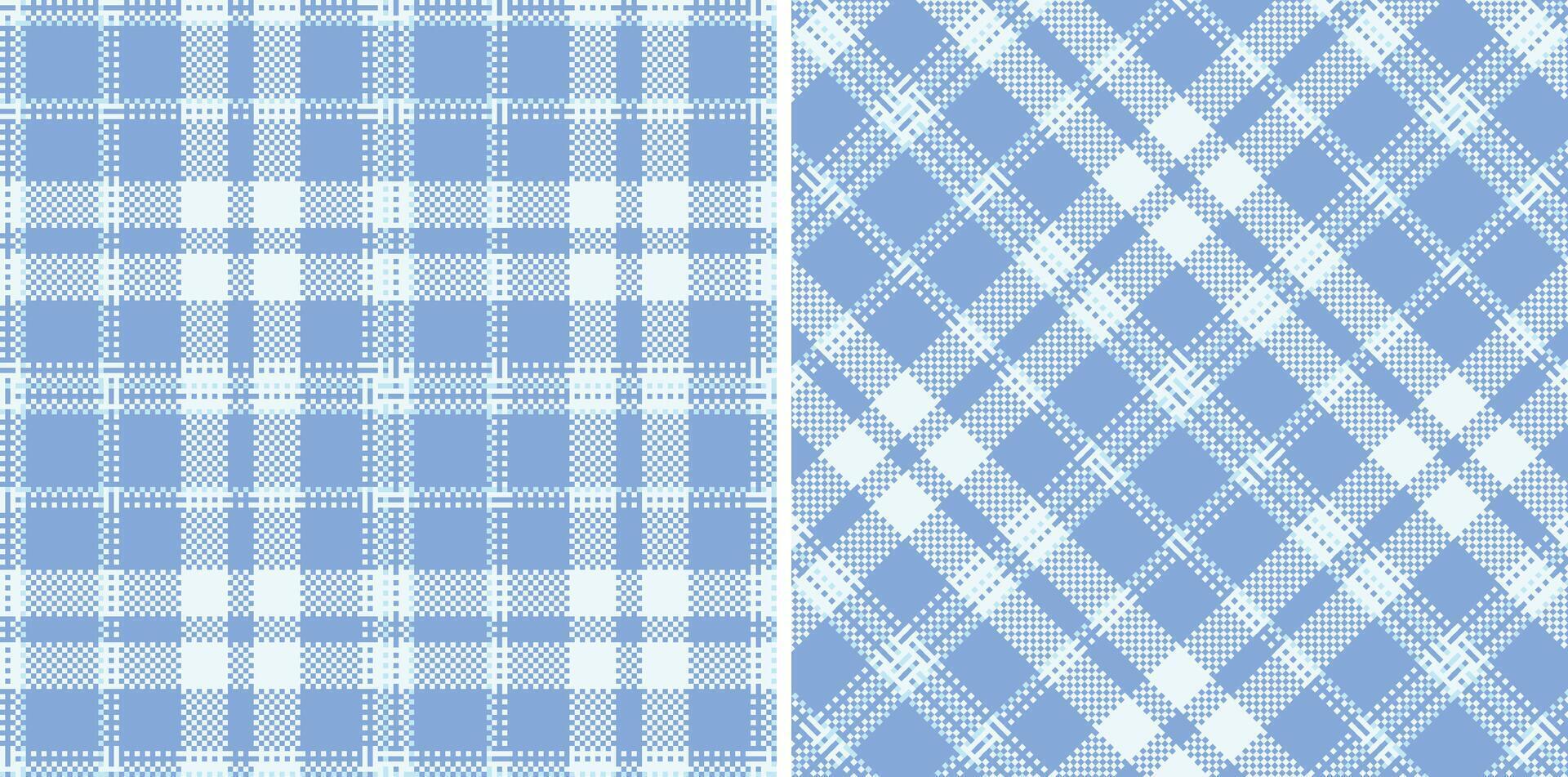 Pale Pale Grey and Dusty Carolina Blue Seamless Madras Plaid Textile Design vector