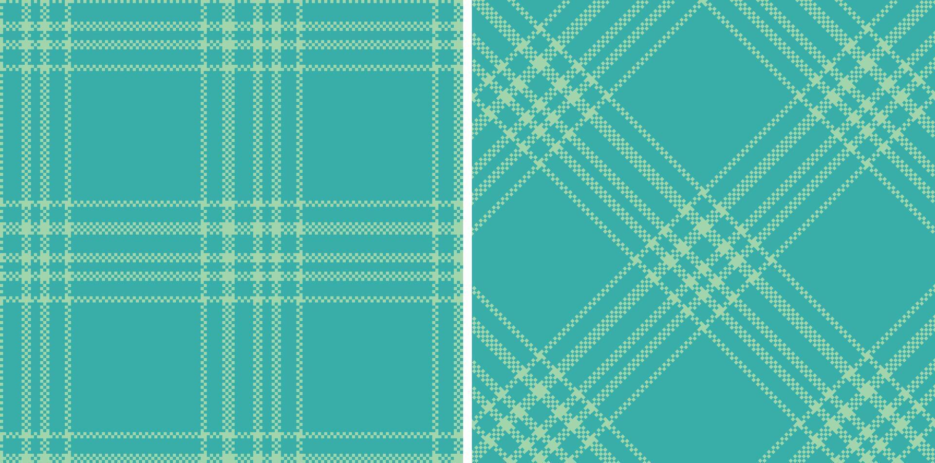 Smoky Light Teal Seamless Madras Plaid with Rich Sea accents Textile Design vector