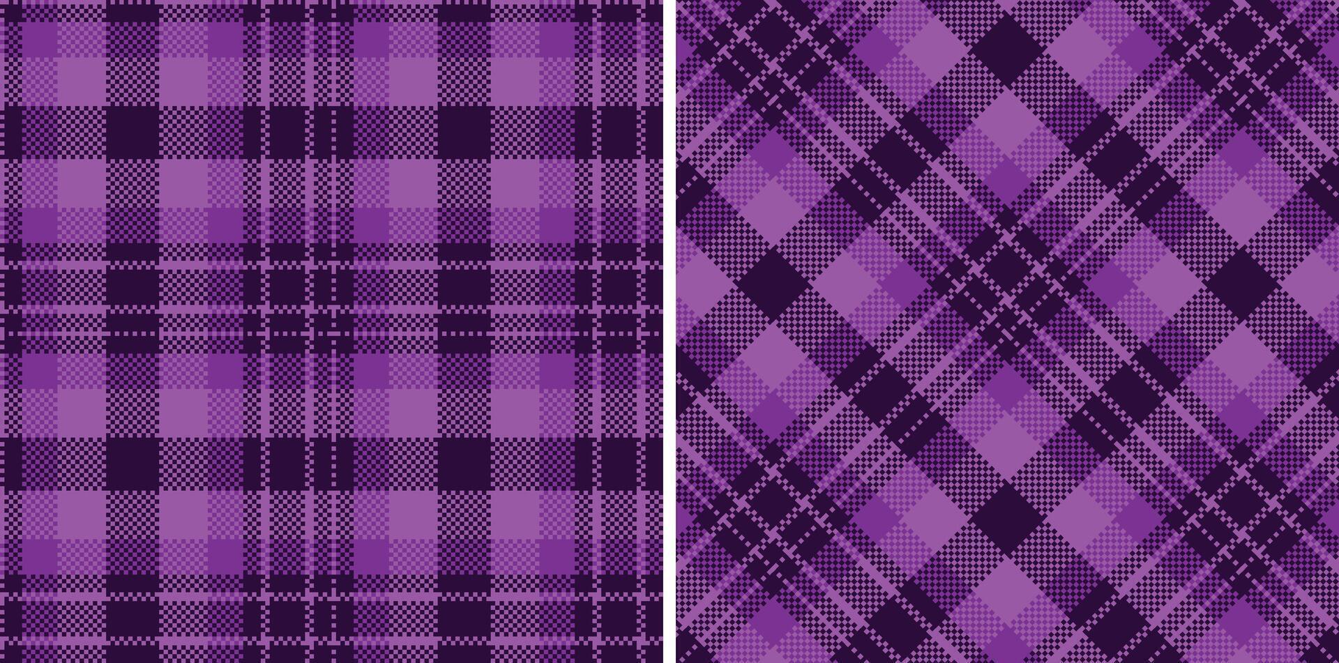 Modern Seamless Madras Plaid in Cool Heliotrope tones Textile Design vector