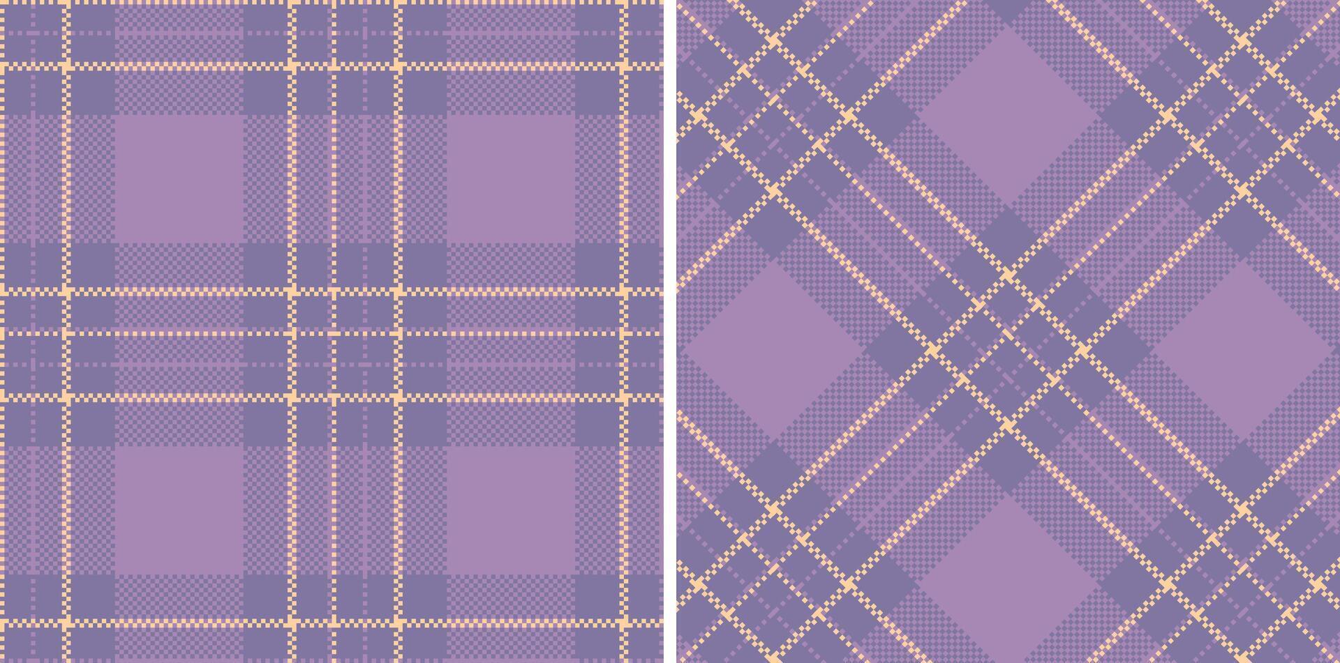 Modern Seamless Madras Plaid in Dark Greyish Purple tones Textile Design vector