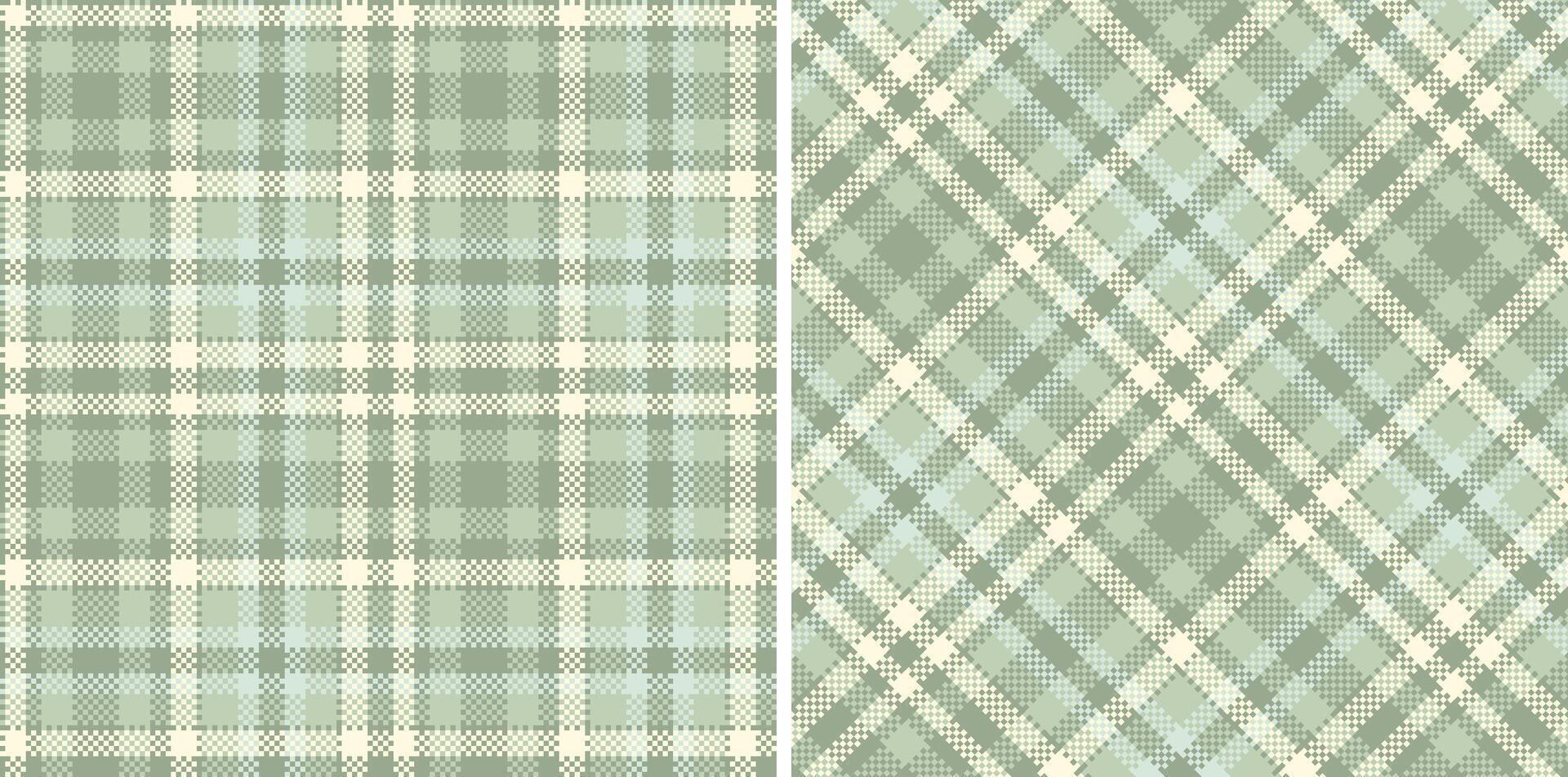 Rich Greenish Grey Seamless Madras Plaid with Dusty Light Grey accents Textile Design vector