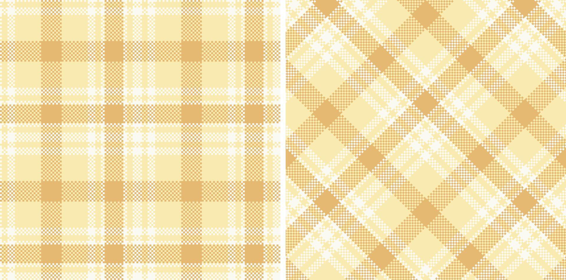 Deep Very Light Pink and Pale Pale Peach Seamless Madras Plaid Textile Design vector