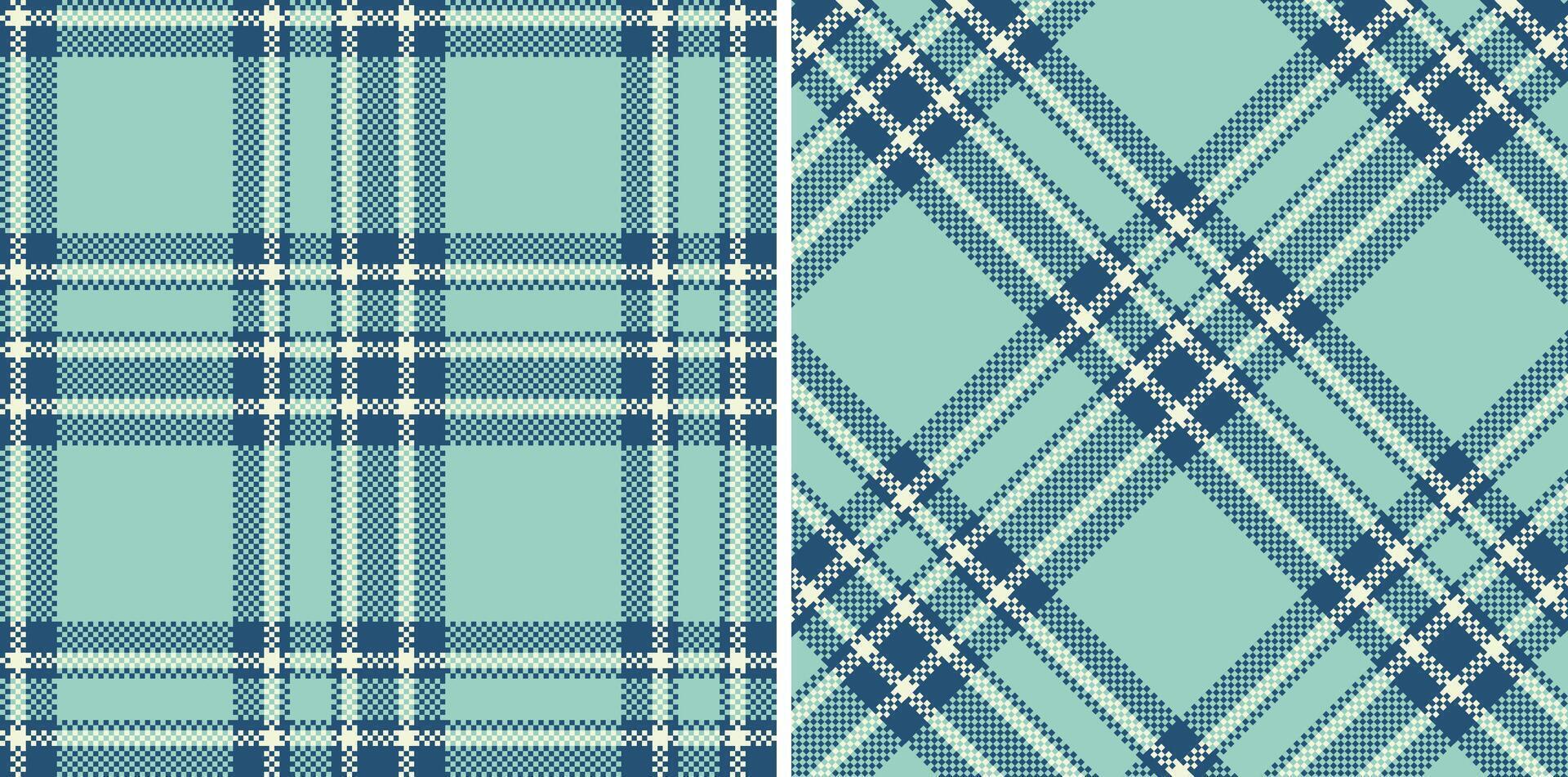Dusty Dark Slate Blue Seamless Madras Plaid with Deep Off White accents Textile Design vector