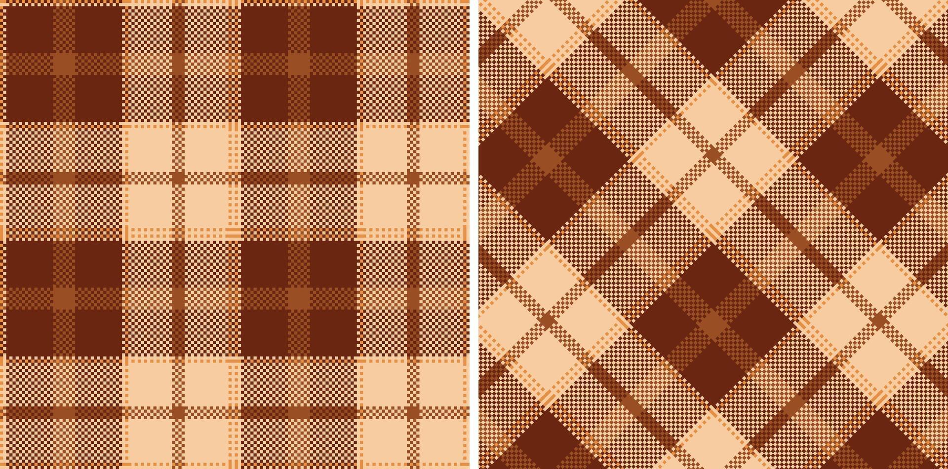 Modern Seamless Madras Plaid in Iridescent Light Peach tones Textile Design Variant 609 vector