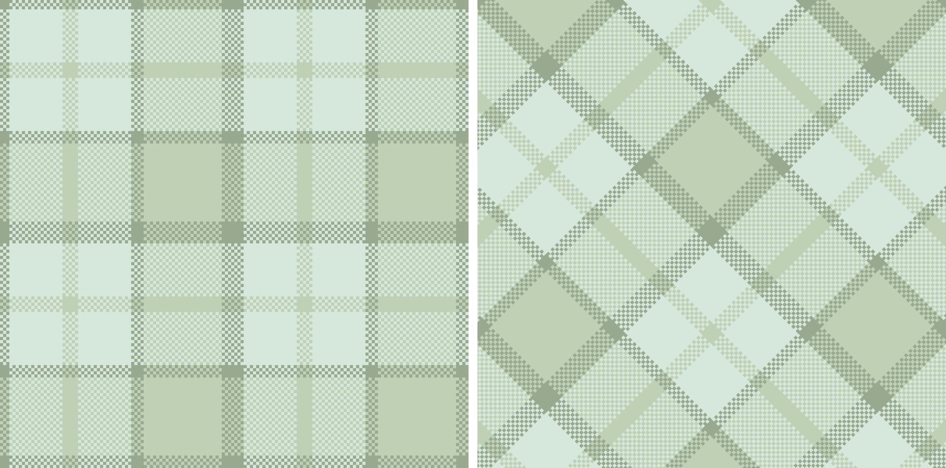 Dusty Light Grey Seamless Madras Plaid with Light Greenish Grey accents Textile Design vector