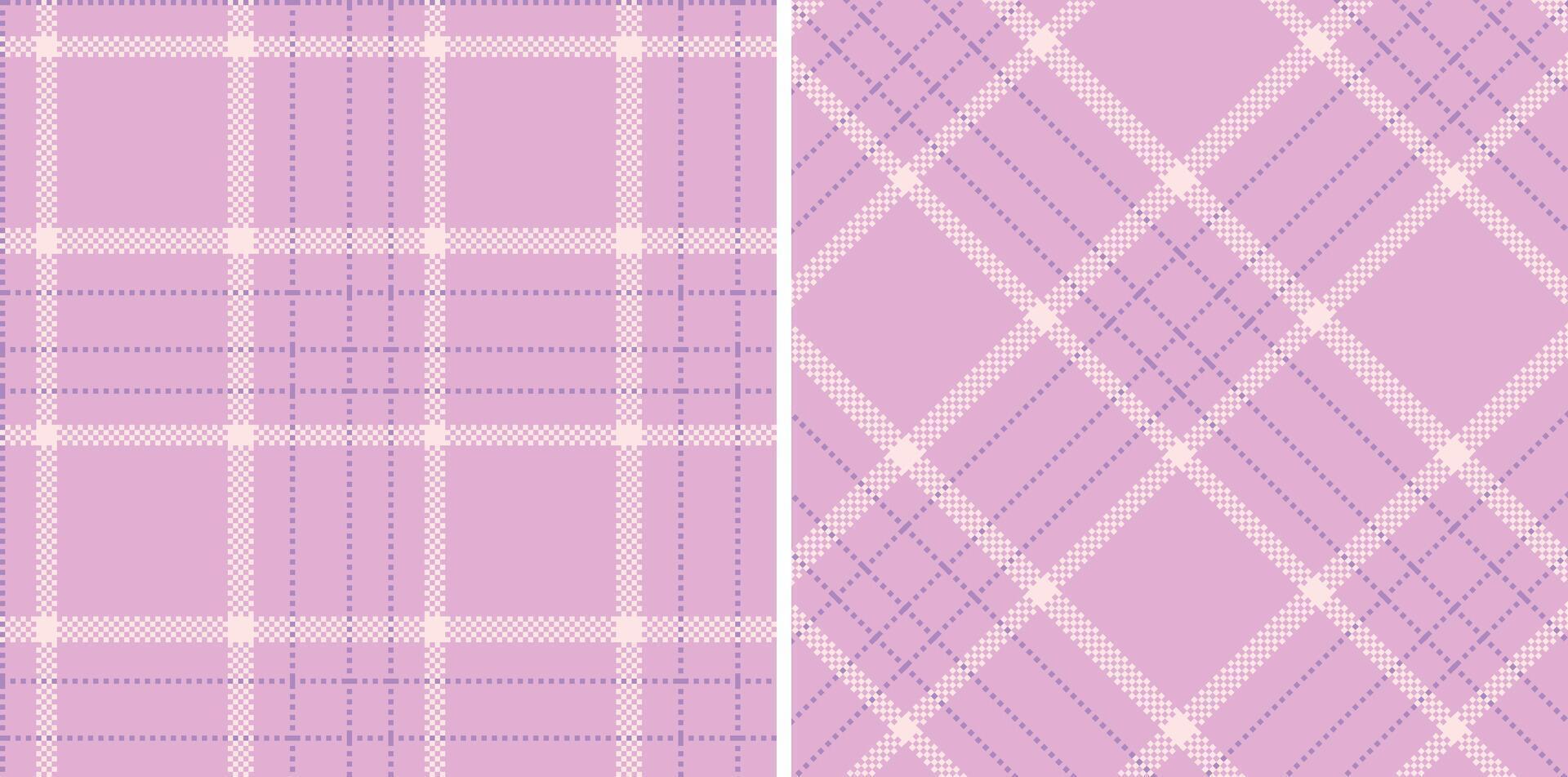 Modern Warm Powder Pink Seamless Madras Plaid Textile Design vector