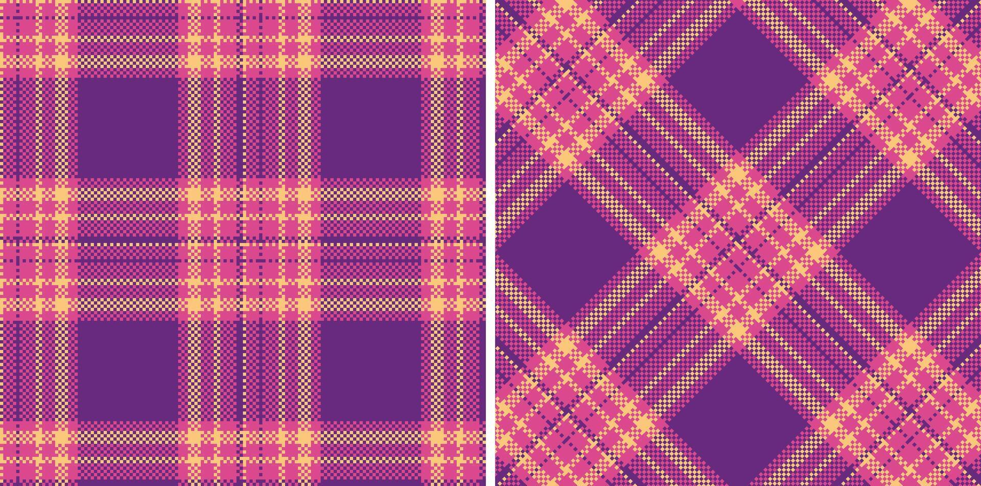 Light Darkish Pink Seamless Madras Plaid with Soft Sand accents Textile Design vector