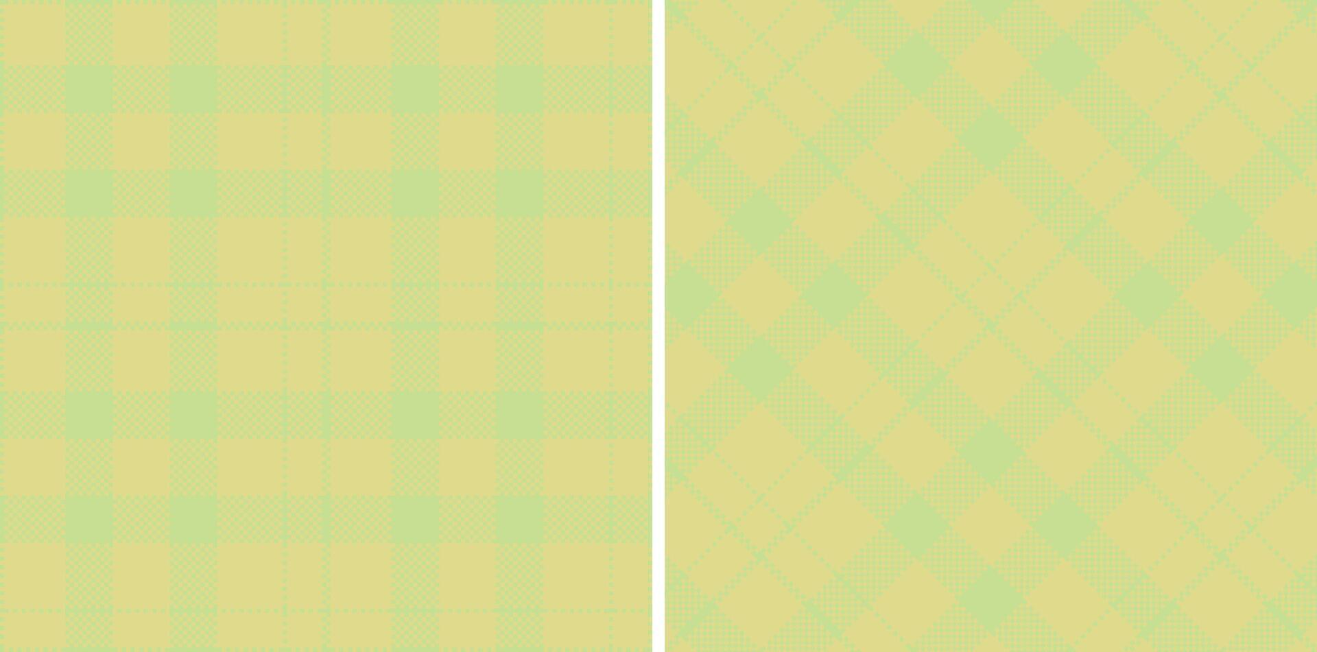 Dusty Celery Seamless Madras Plaid with Bright Greenish Beige accents Textile Design vector