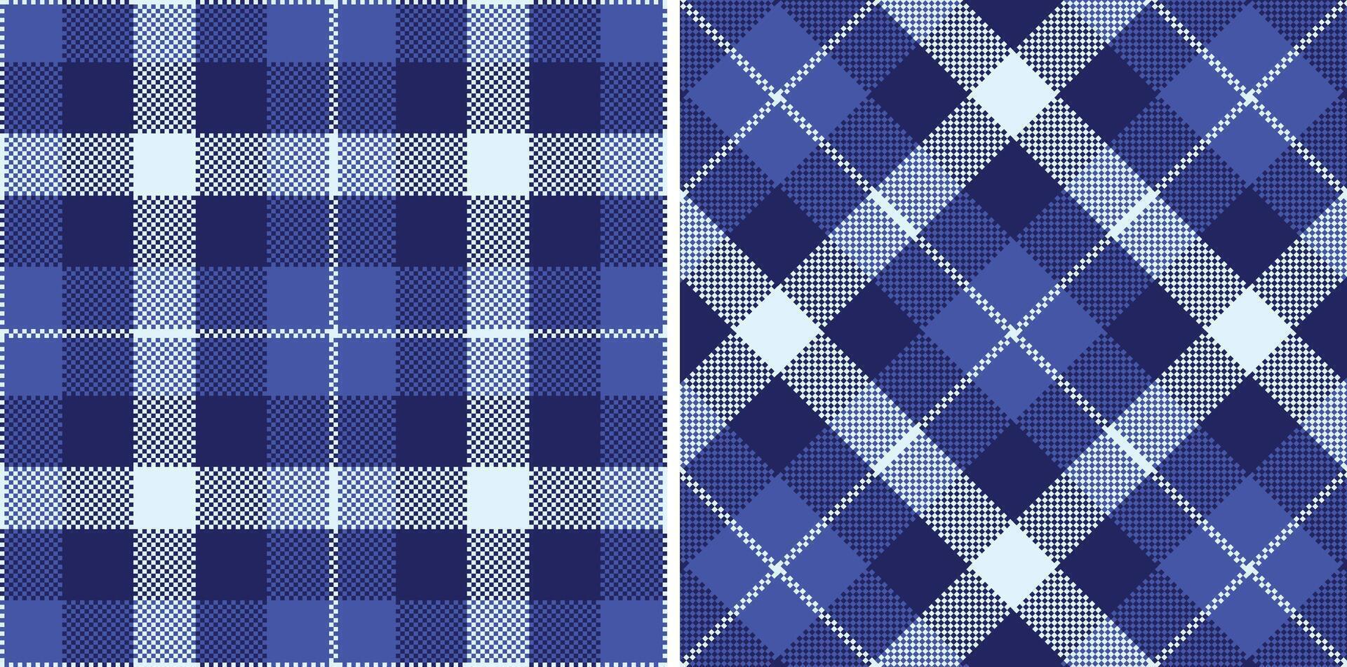 Modern Pastel Ice Blue Seamless Madras Plaid Textile Design vector