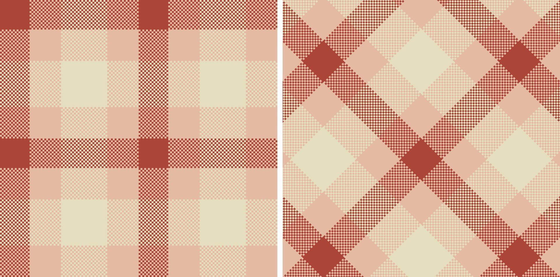 Modern Metallic Light Peach Seamless Madras Plaid Textile Design Variant 670 vector