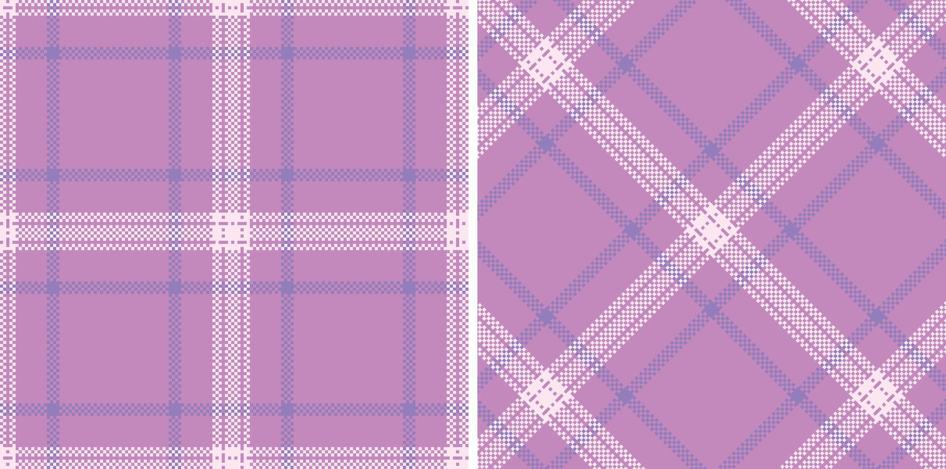 Modern Seamless Madras Plaid in Muted Pale Purple tones Textile Design vector