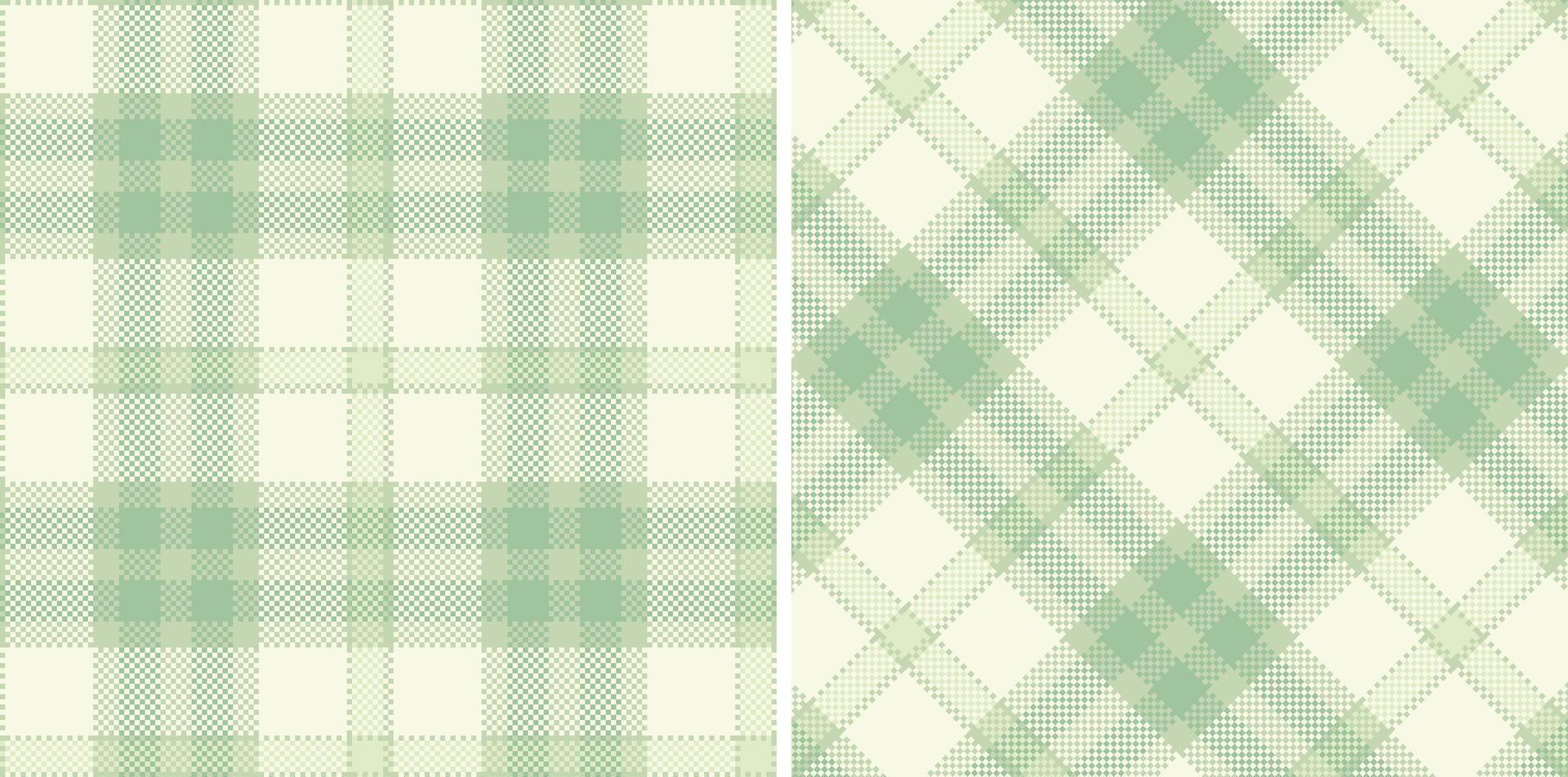 Pale Beige Seamless Madras Plaid with Soft Off White accents Textile Design vector